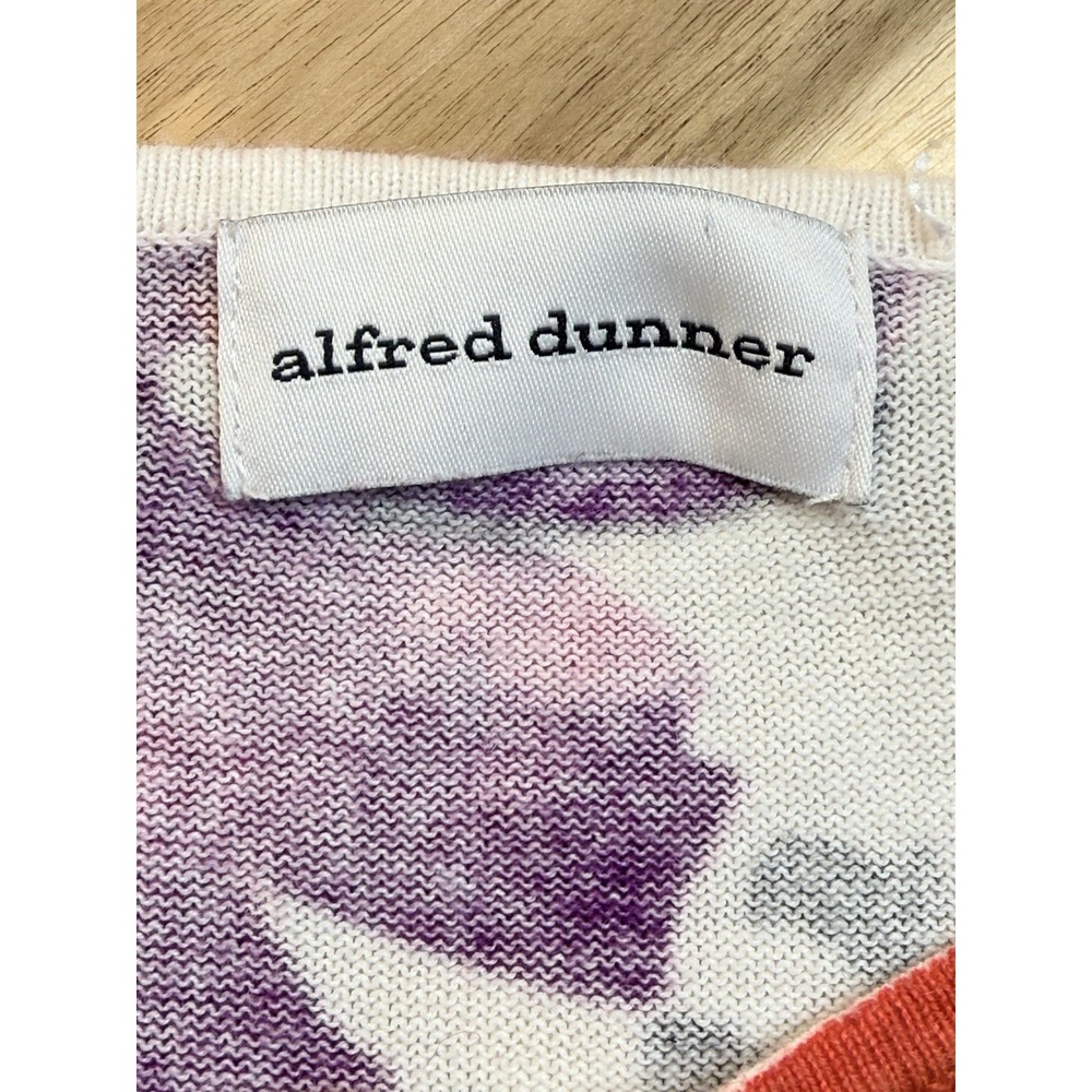 Alfred Dunner Wmn XL Floral Beaded Sequin Knit Top Colorful Feminine Boho Preppy - Picture 3 of 4